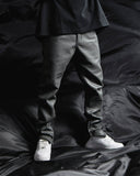 "JEDI" SKINNY/STACKED FLARE JEAN CHARCOAL