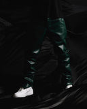 "JEDI" SKINNY/STACKED FLARE JEAN DARK GREEN