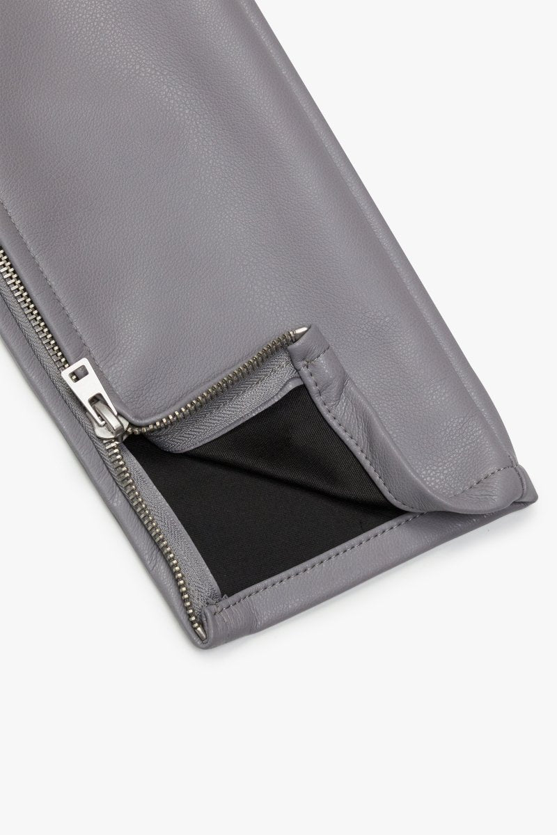 "JEDI" SKINNY/STACKED FLARE JEAN GREY