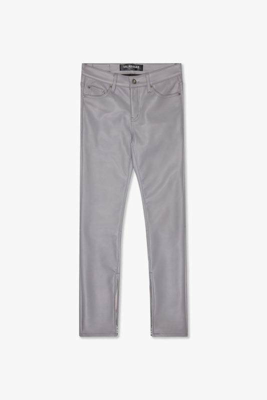 "JEDI" SKINNY/STACKED FLARE JEAN GREY