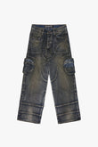 "KNEEBOARD" BAGGY JEAN DARK VINTAGE BLUE