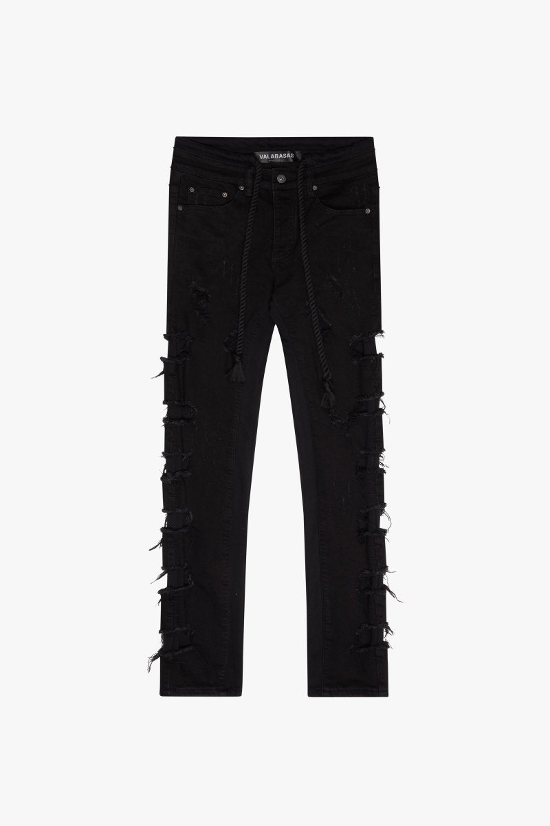 "LADDERED" SKINNY JEAN BLACK