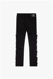 "LADDERED" SKINNY JEAN BLACK
