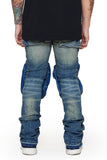 “LEOPOLD” STACKED FLARE JEAN DK. VINTAGE WASHED
