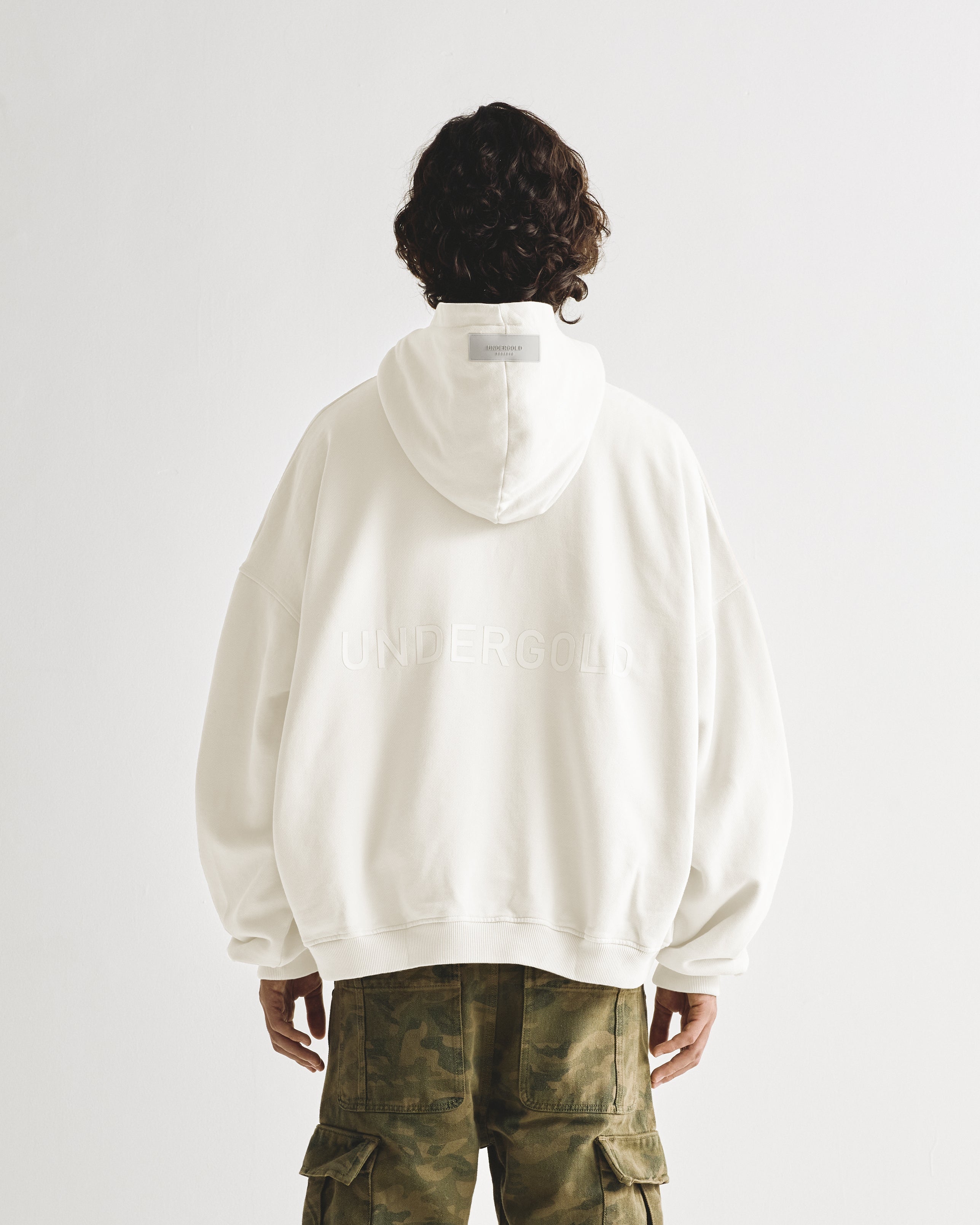 Line Logo Hoodie White