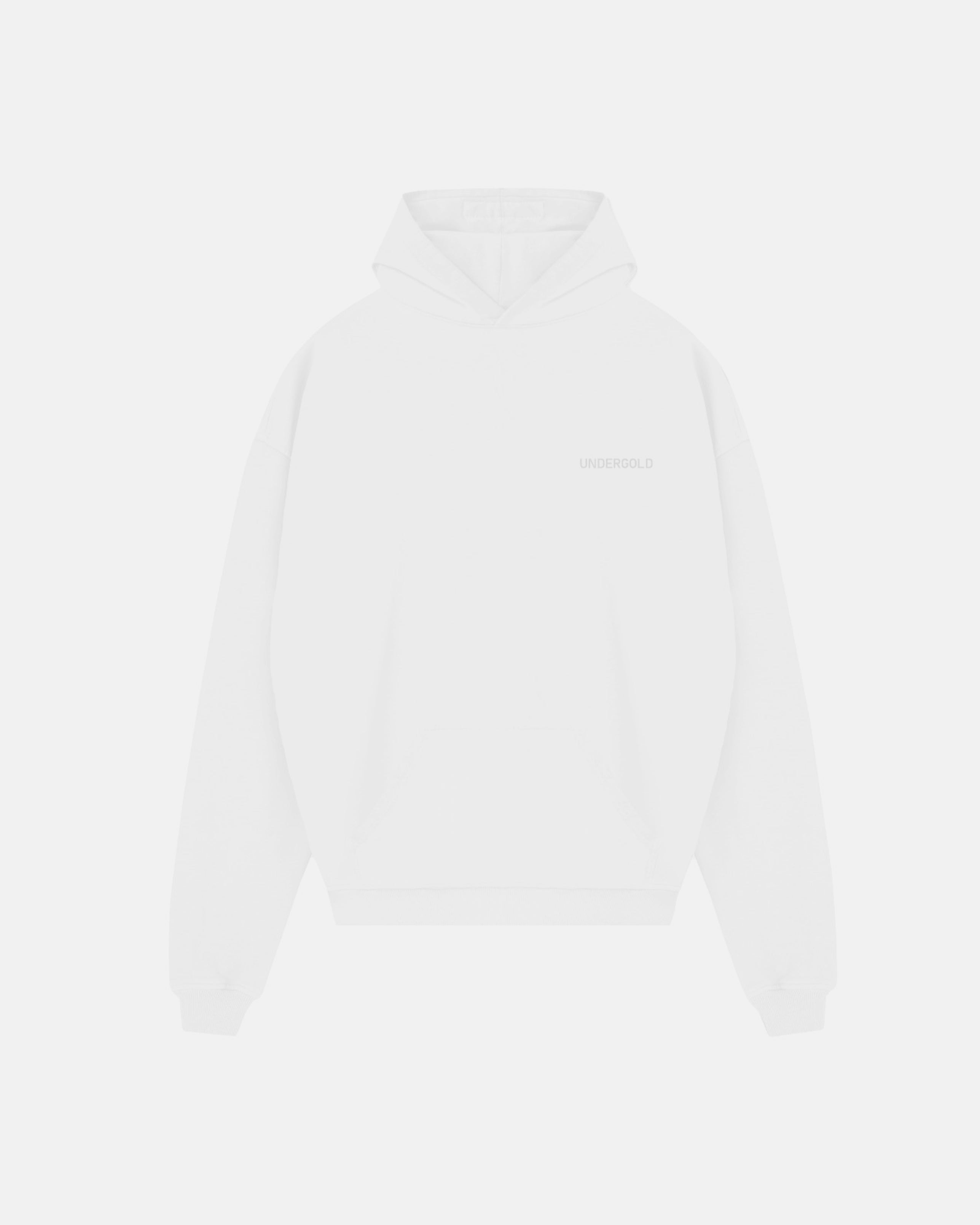 Line Logo Hoodie White