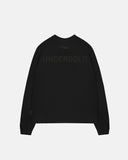 Line Logo Long Sleeve Boxy Fit Tshirt Black
