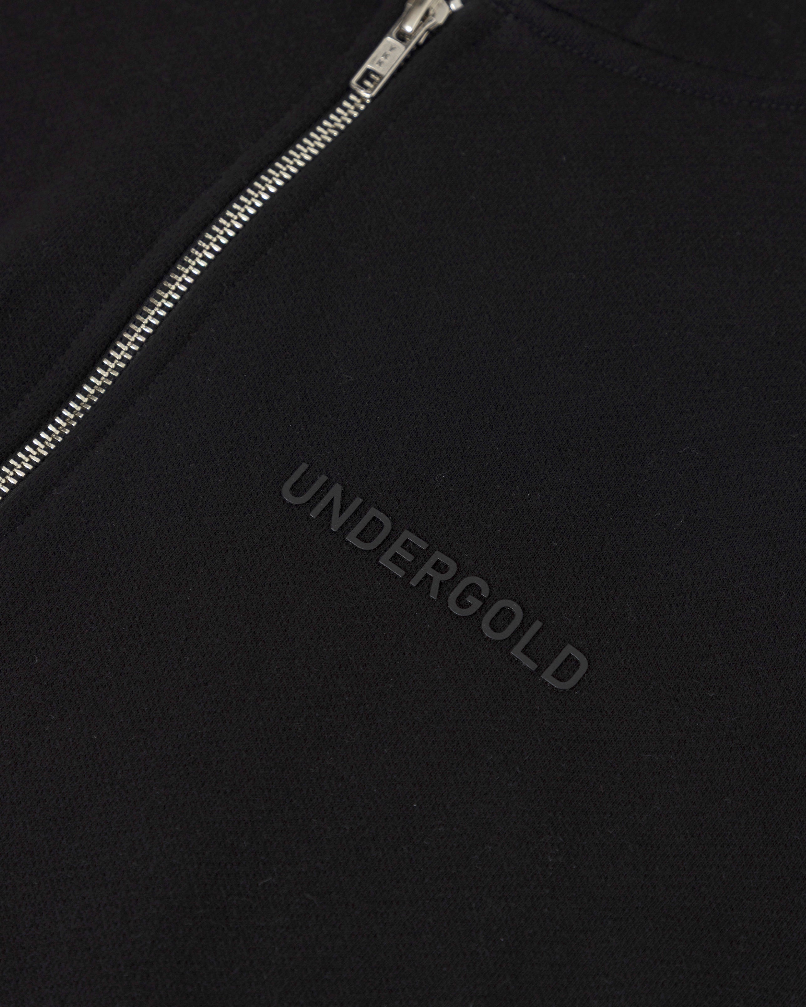 Line Logo Zip Up Hoodie Black