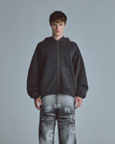 Line Logo Zip Up Hoodie Old Gray