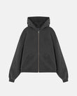 Line Logo Zip Up Hoodie Old Gray