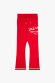 "Lost In" Stacked Pants Red