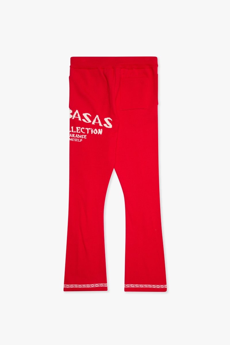 "Lost In" Stacked Pants Red