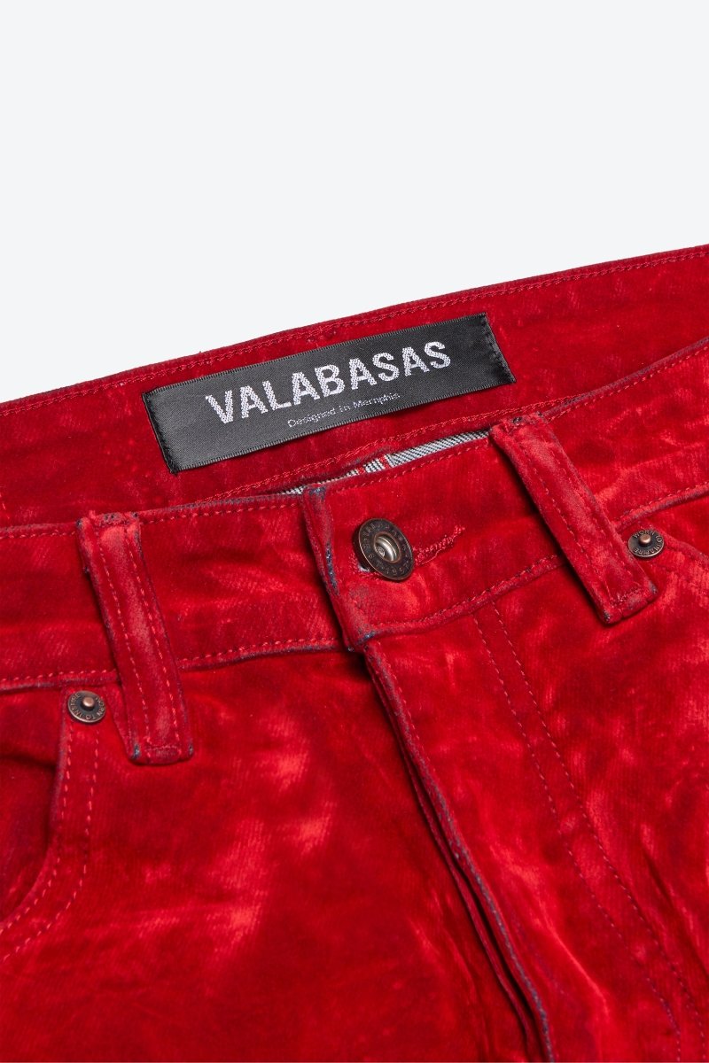 "LUXE" SUEDE SKINNY JEAN RED