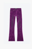 "LUXE" SUEDE STACKED FLARE JEAN PURPLE
