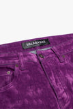 "LUXE" SUEDE STACKED FLARE JEAN PURPLE