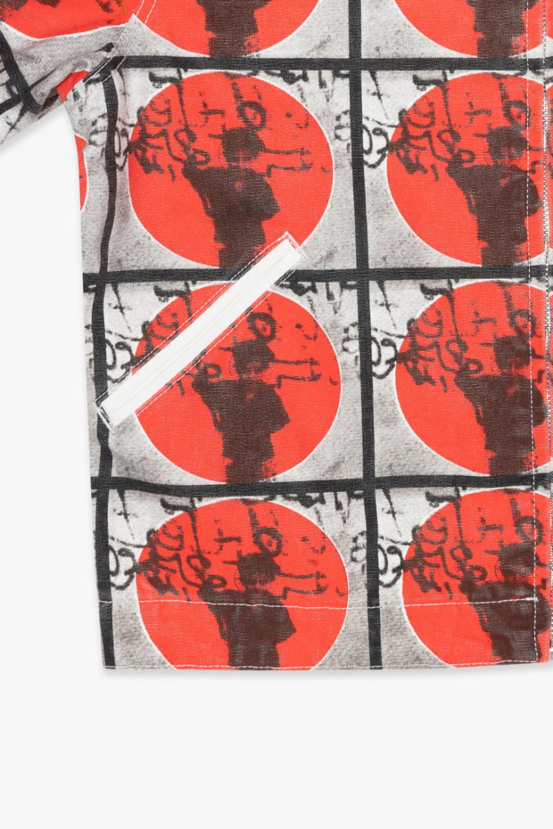 "MASSARI" BUTTON DOWN BLACK MULTI