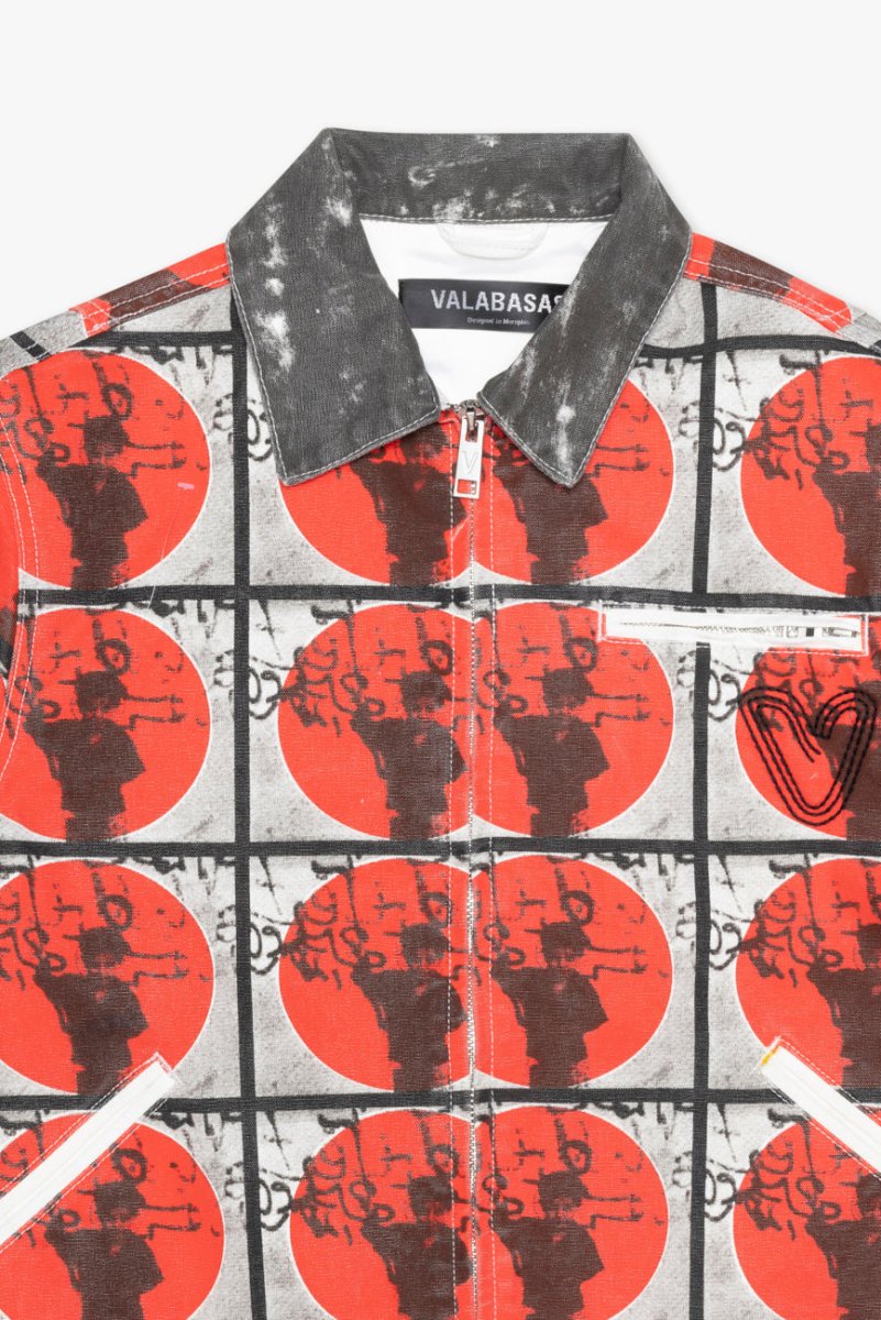 "MASSARI" BUTTON DOWN BLACK MULTI