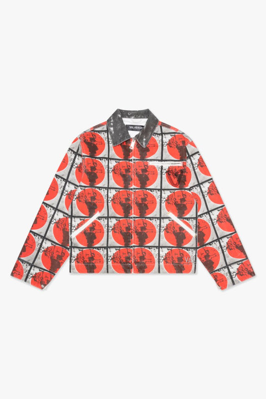 "MASSARI" BUTTON DOWN BLACK MULTI