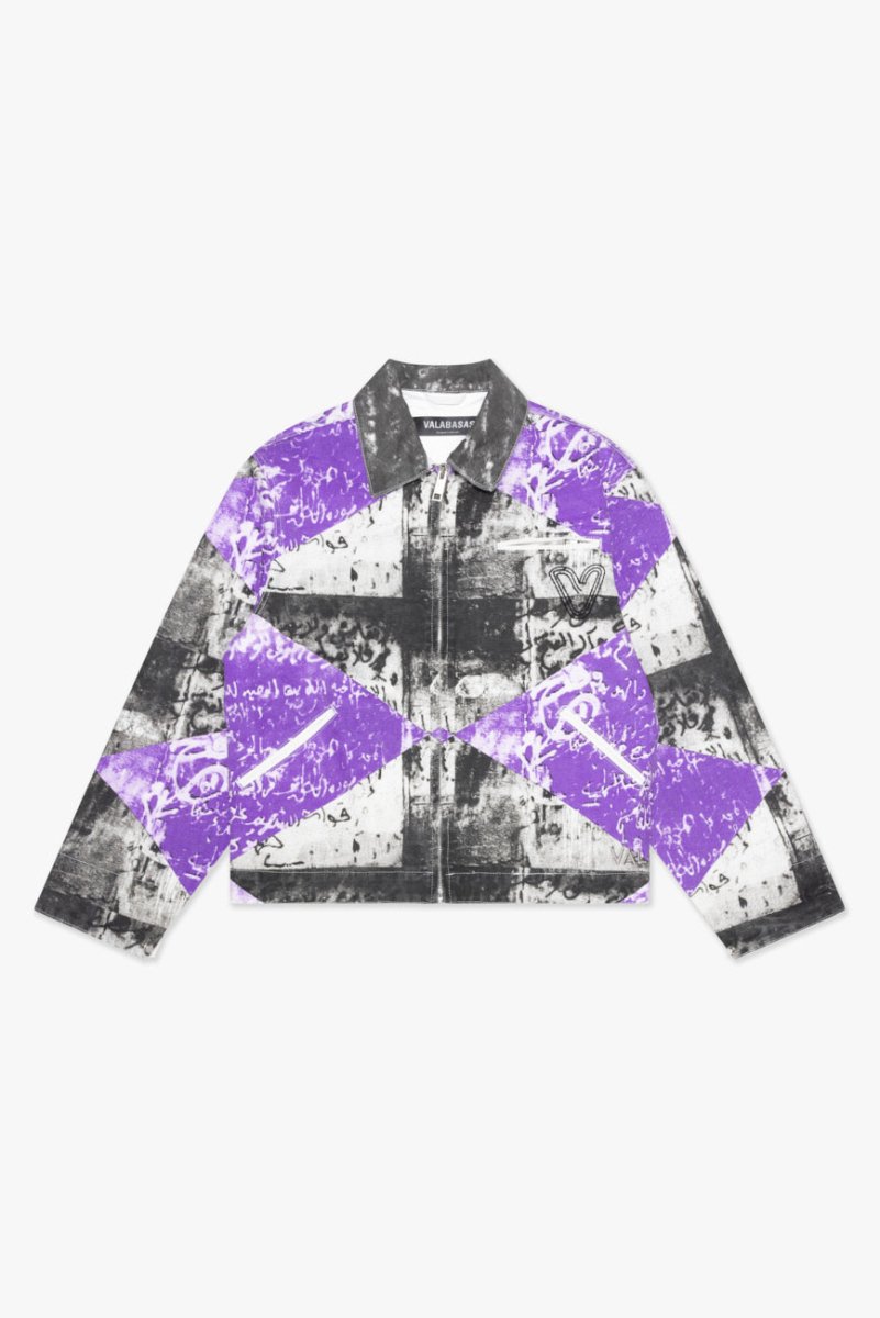 "MASSARI" BUTTON DOWN PURPLE MULTI