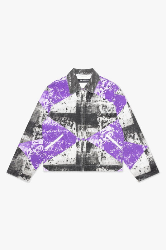 "MASSARI" BUTTON DOWN PURPLE MULTI