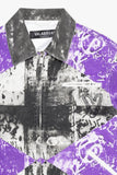 "MASSARI" BUTTON DOWN PURPLE MULTI
