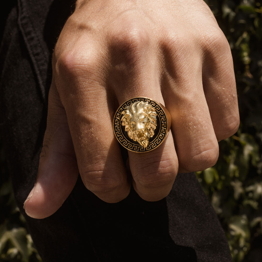 Gold Grecco Lion Ring