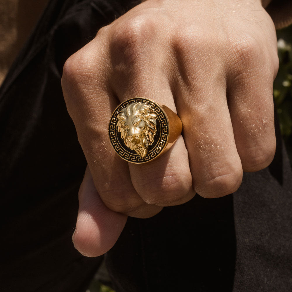 Gold Grecco Lion Ring
