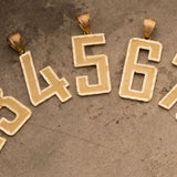 10k Solid Gold Jersey Number Pendant