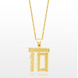 10k Solid Gold Jersey Number Pendant