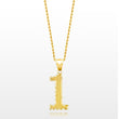 10k Solid Gold Jersey Number Pendant
