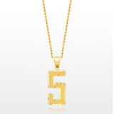 10k Solid Gold Jersey Number Pendant