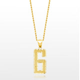 10k Solid Gold Jersey Number Pendant
