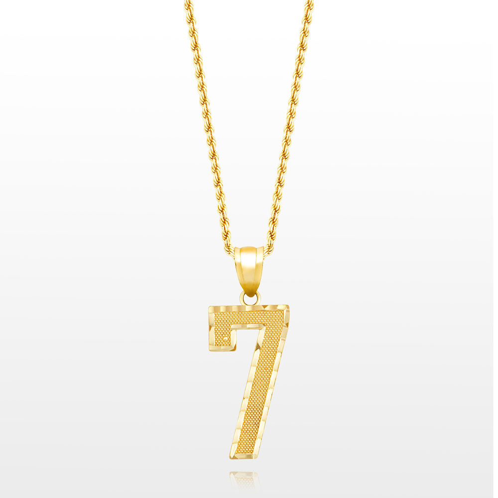 10k Solid Gold Jersey Number Pendant