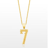 10k Solid Gold Jersey Number Pendant