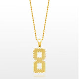 10k Solid Gold Jersey Number Pendant