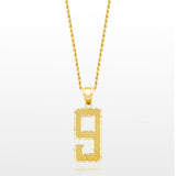 10k Solid Gold Jersey Number Pendant