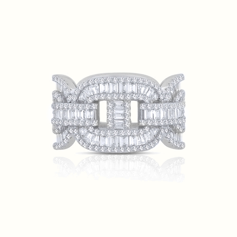 Men's Vermeil Diamond Baguette Mariner Ring
