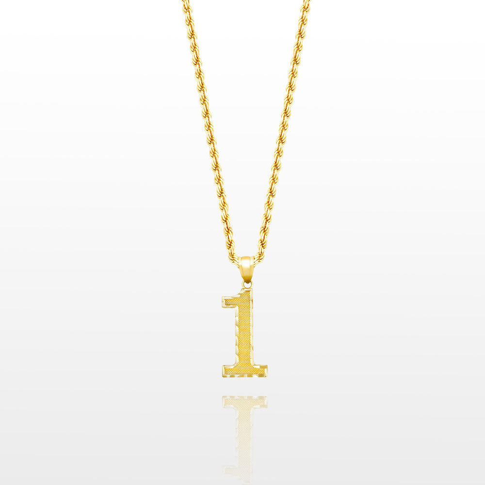 10k Solid Gold Small Jersey Number Pendant
