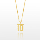 10k Solid Gold Small Jersey Number Pendant