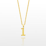 10k Solid Gold Small Jersey Number Pendant