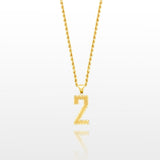 10k Solid Gold Small Jersey Number Pendant