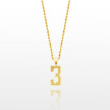10k Solid Gold Small Jersey Number Pendant