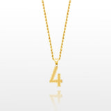 10k Solid Gold Small Jersey Number Pendant