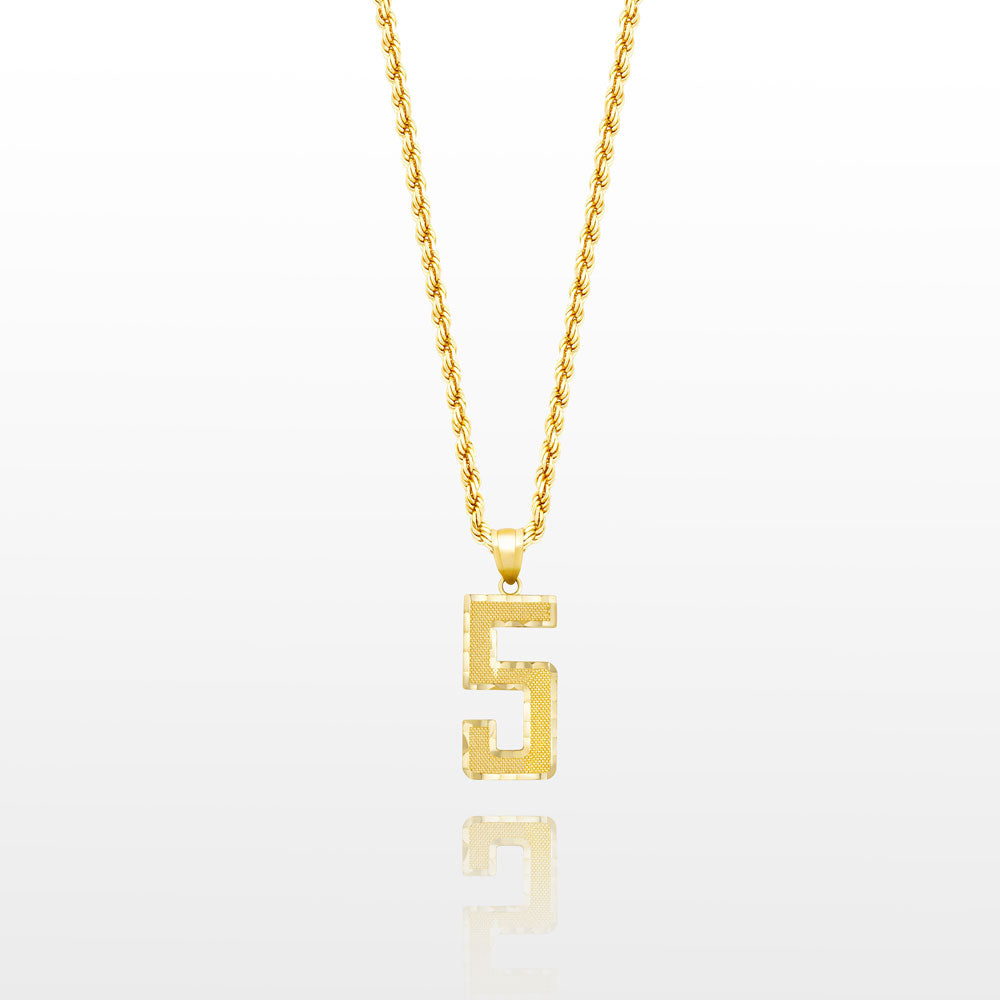 10k Solid Gold Small Jersey Number Pendant