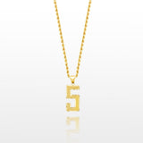 10k Solid Gold Small Jersey Number Pendant