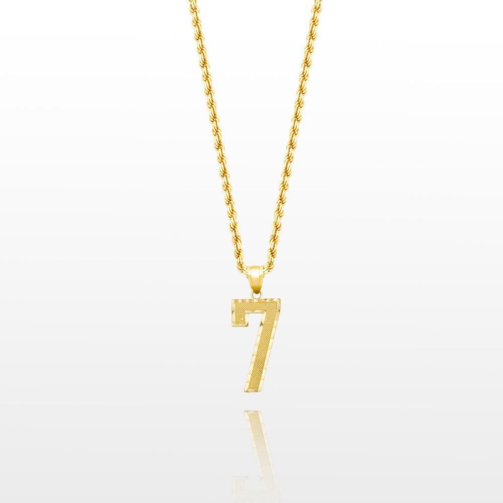 10k Solid Gold Small Jersey Number Pendant