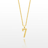 10k Solid Gold Small Jersey Number Pendant