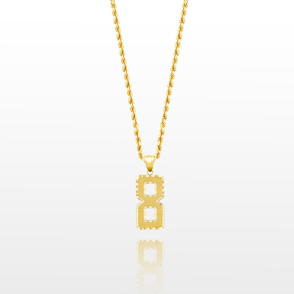 10k Solid Gold Small Jersey Number Pendant