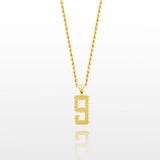 10k Solid Gold Small Jersey Number Pendant