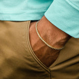 Solid Gold Palm Wheat Franco Bracelet